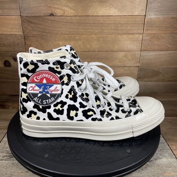 Converse Womens Size 7 Chuck Taylor 70 High Logo Desert Ore 2020 Shoes Leopard - Picture 1 of 10